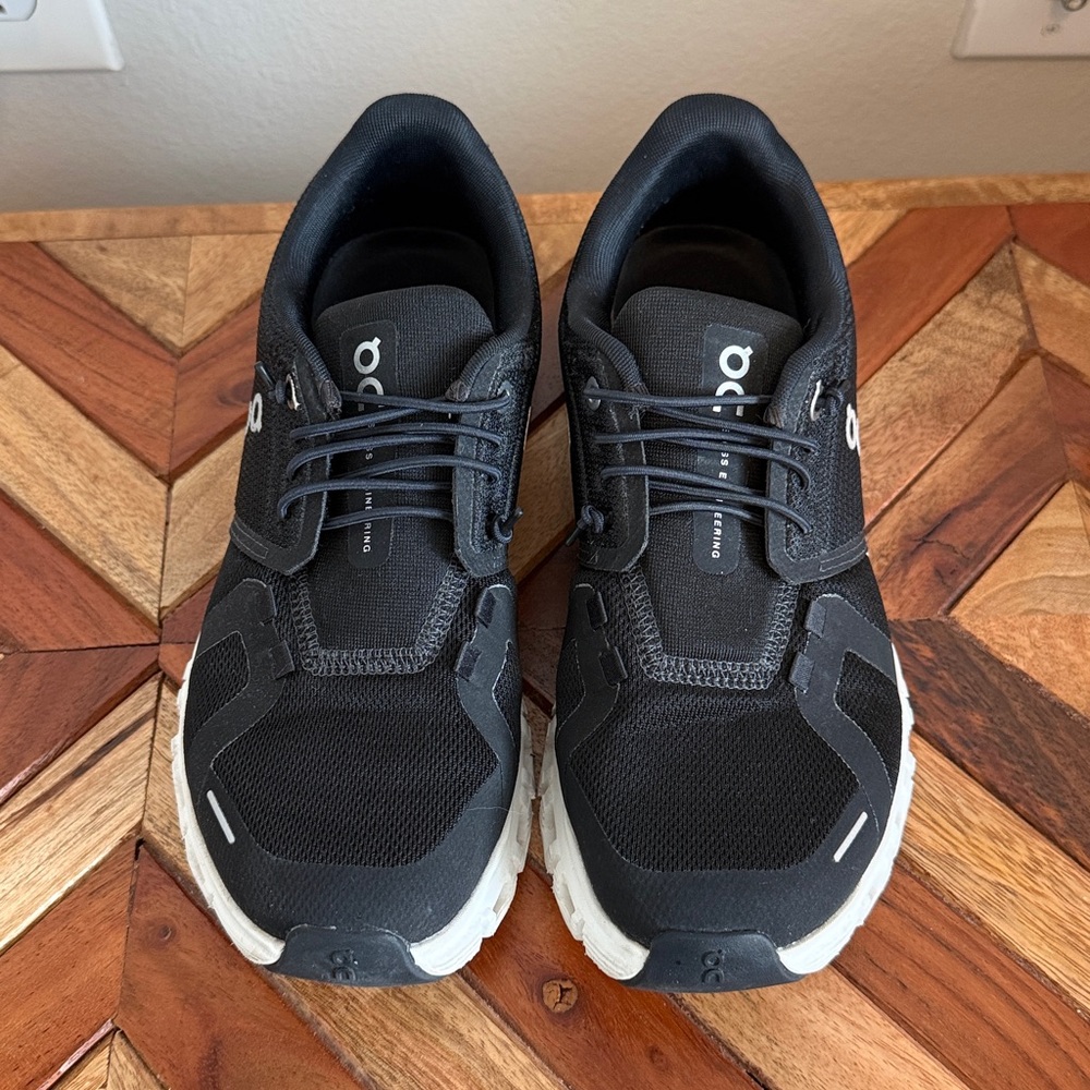 On Running Black and White Athletic Shoes